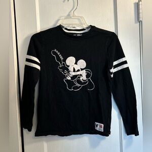 Gap Disney Mickey Mouse Make Some Noise Black T-shirt Guitar L Youth